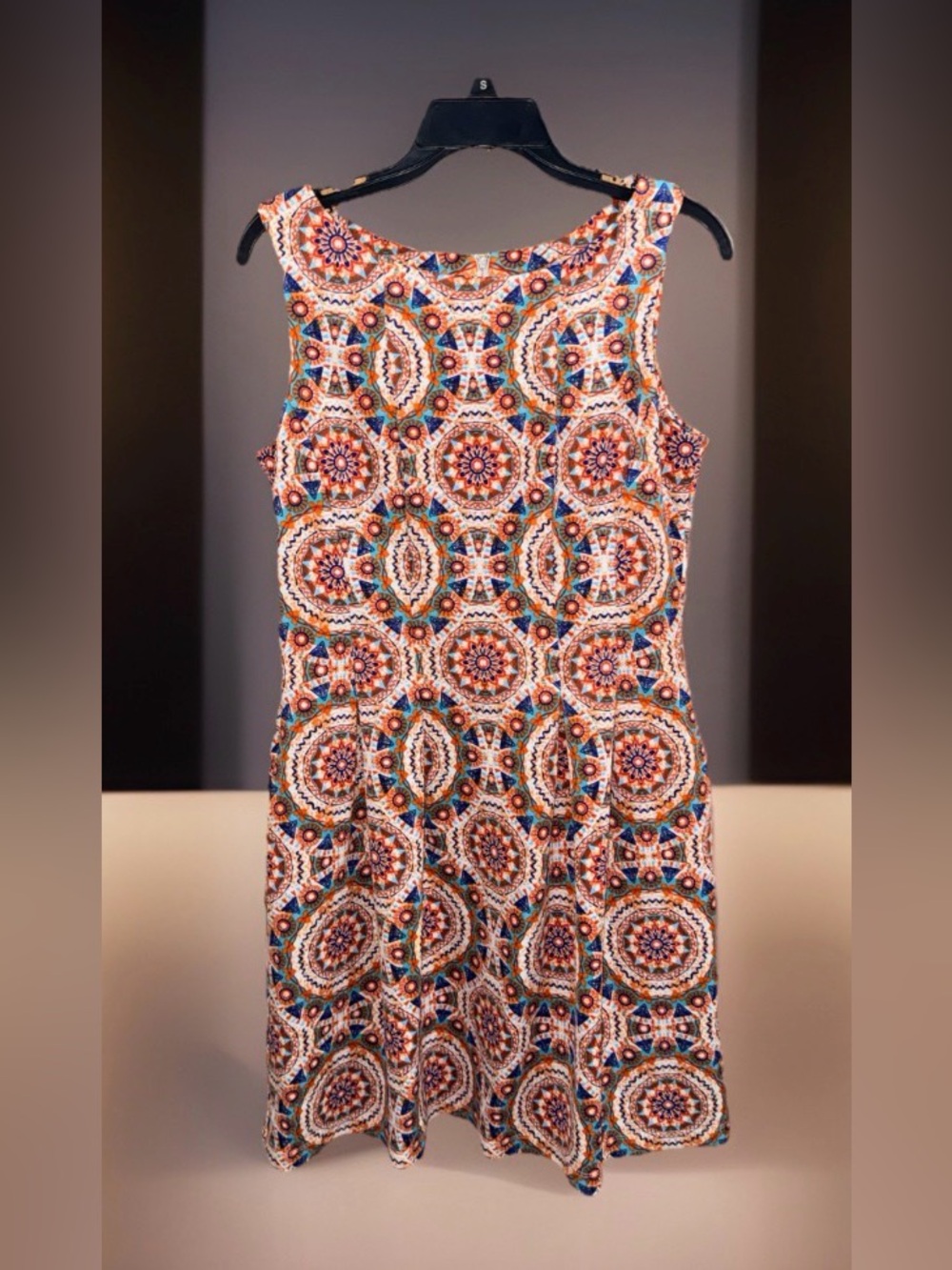 NwoT Julian Taylor Sleeveless Aztec Mosaic Print Fit & Flare Midi Dress - 12